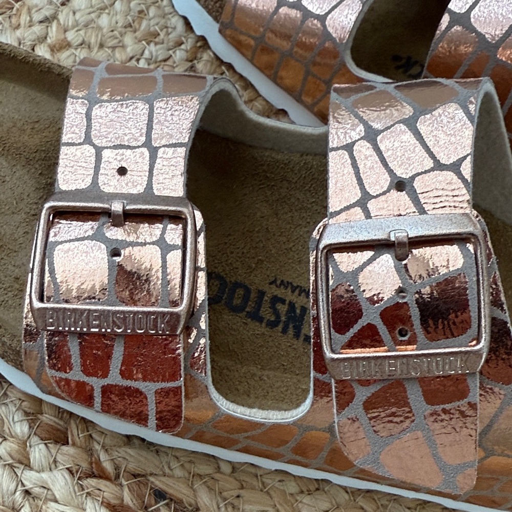 Birkenstock Women's Sandals - Metallic Rose Gold - Picture 5 of 6